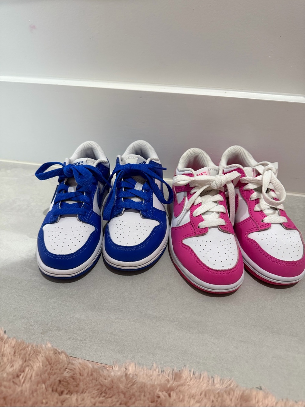 Nike Dunk Kids Low-Top Sneakers in Blue & Pink
